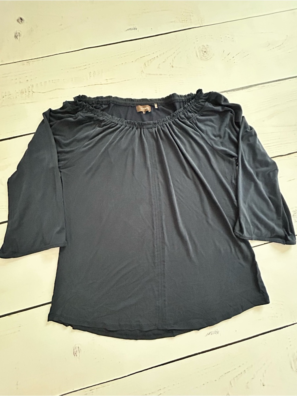 crosby. Black Off-Shoulder Stretch Knit Tunic
